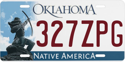 OK license plate 327ZPG