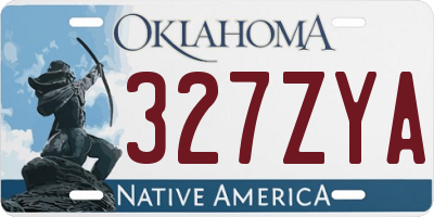 OK license plate 327ZYA