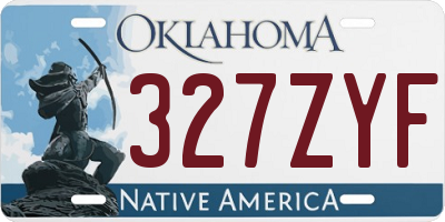 OK license plate 327ZYF