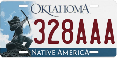 OK license plate 328AAA