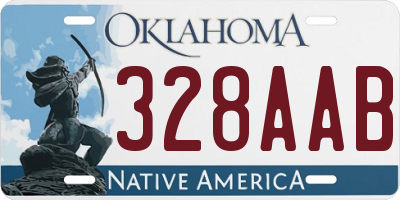 OK license plate 328AAB