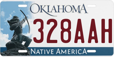 OK license plate 328AAH
