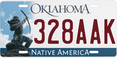 OK license plate 328AAK