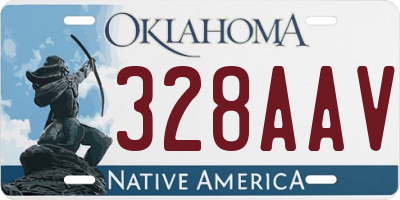 OK license plate 328AAV