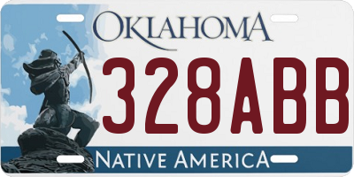 OK license plate 328ABB