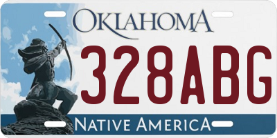 OK license plate 328ABG