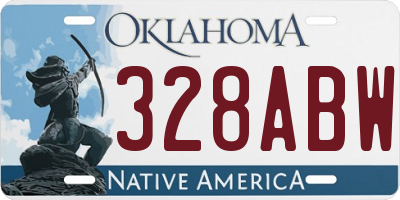 OK license plate 328ABW