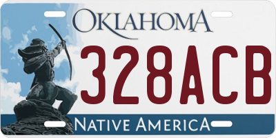 OK license plate 328ACB