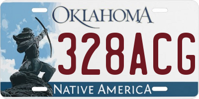 OK license plate 328ACG