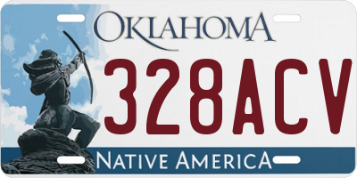 OK license plate 328ACV