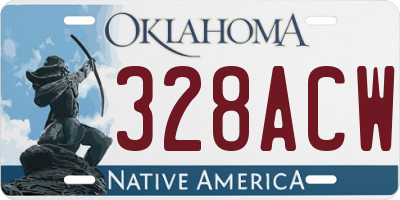 OK license plate 328ACW