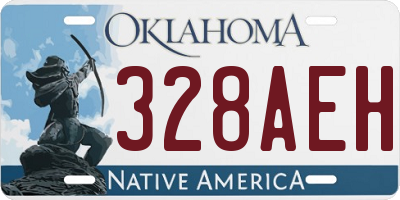 OK license plate 328AEH
