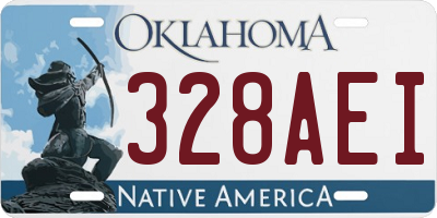 OK license plate 328AEI