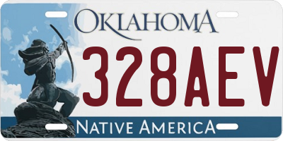 OK license plate 328AEV