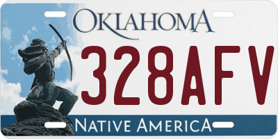 OK license plate 328AFV