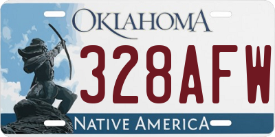 OK license plate 328AFW