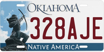 OK license plate 328AJE