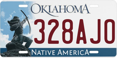 OK license plate 328AJO