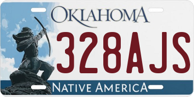 OK license plate 328AJS
