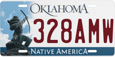 OK license plate 328AMW