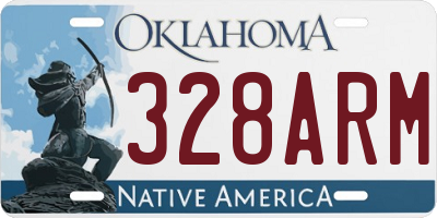 OK license plate 328ARM