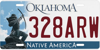 OK license plate 328ARW