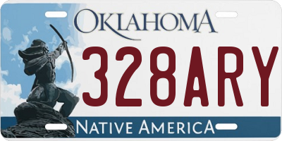 OK license plate 328ARY