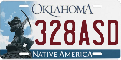 OK license plate 328ASD