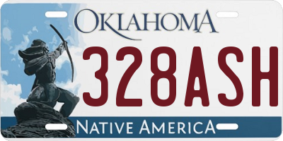 OK license plate 328ASH
