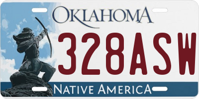 OK license plate 328ASW
