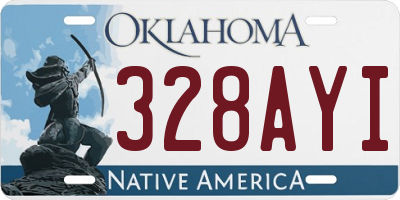 OK license plate 328AYI
