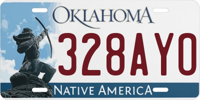 OK license plate 328AYO