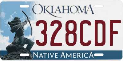 OK license plate 328CDF