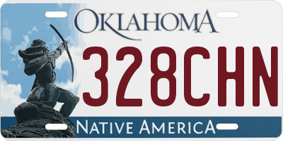 OK license plate 328CHN