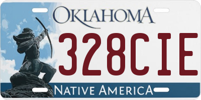 OK license plate 328CIE