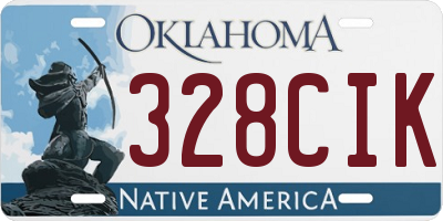 OK license plate 328CIK