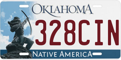 OK license plate 328CIN