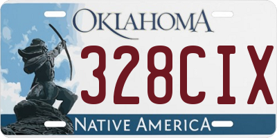 OK license plate 328CIX