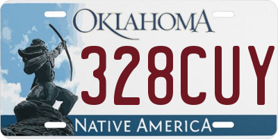 OK license plate 328CUY