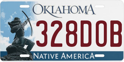 OK license plate 328DOB