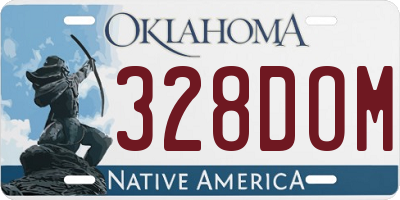 OK license plate 328DOM