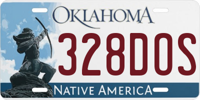 OK license plate 328DOS