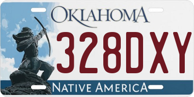 OK license plate 328DXY
