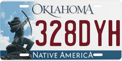 OK license plate 328DYH