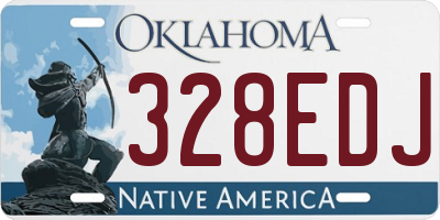 OK license plate 328EDJ
