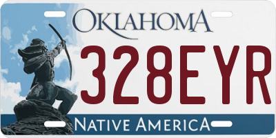 OK license plate 328EYR