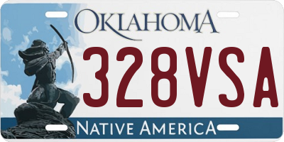 OK license plate 328VSA
