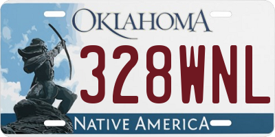 OK license plate 328WNL