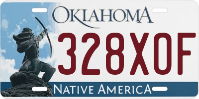 OK license plate 328XOF