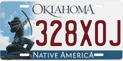 OK license plate 328XOJ